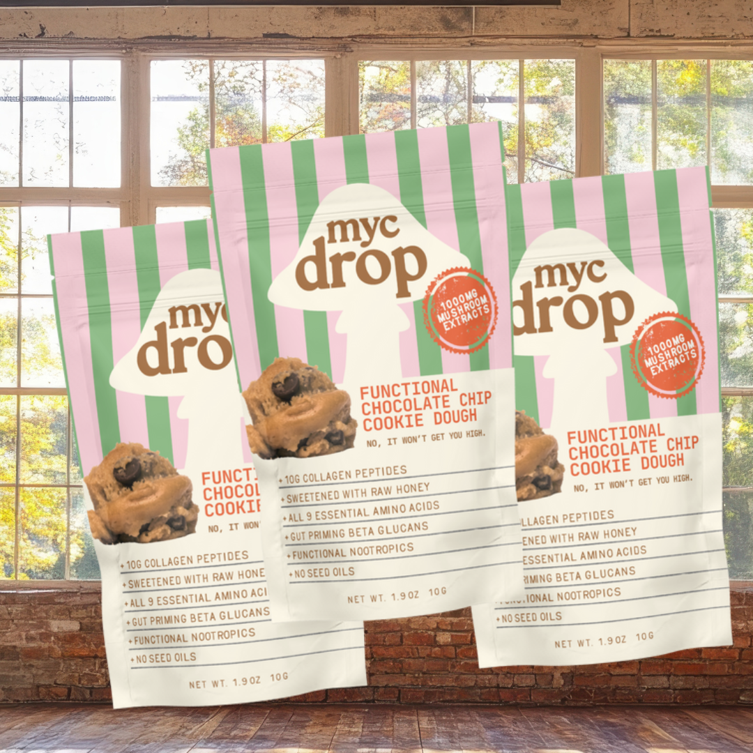 Myc Drop Functional Cookie Dough | 7 Mushroom Extract Blend + Collagen - 7 Pack Box