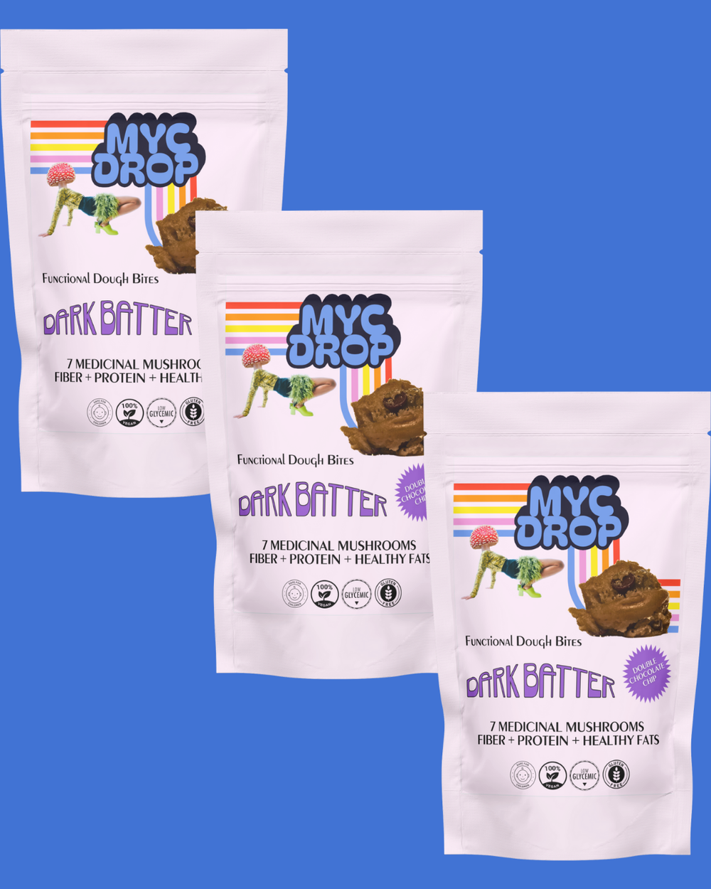 MYC DROP: 3 DARK BATTER Functional Cookie Dough Packs